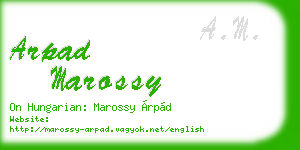 arpad marossy business card
