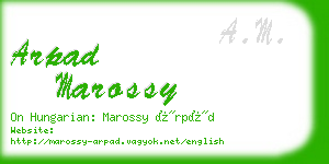 arpad marossy business card